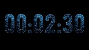 Неоновый голубой таймер 5 минут (обратный отсчет)