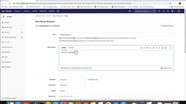 Creating GitLab Merge Request смотреть онлайн