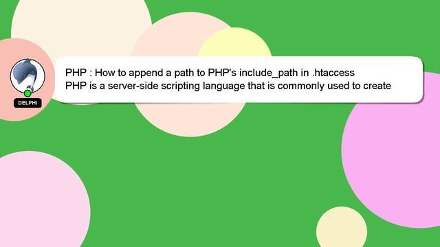 PHP : How to append a path to PHP's include_path in .htaccess смотреть онлайн