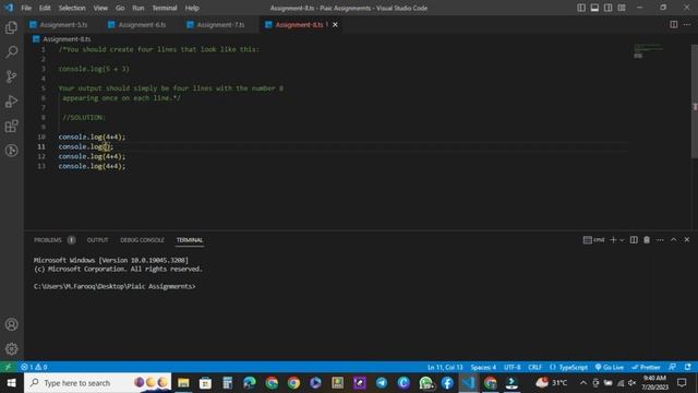 Typescript Assignment-7.Displayimg 8 on each line. смотреть онлайн