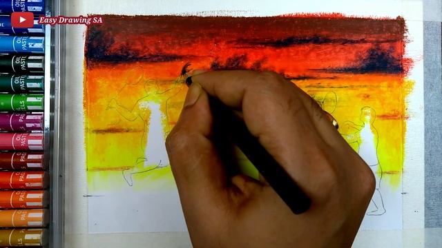 Easy sports day drawing with oil pastel colour. National sports day chart poster drawing. смотреть онлайн