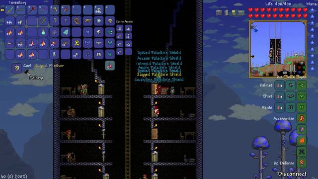 Paladins shield 25% dmg reduction + 10 DEF Terraria 1.2 tutorial смотреть онлайн