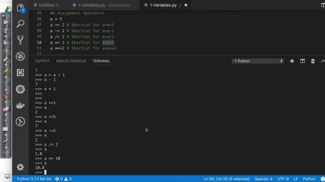 Assignment Operators смотреть онлайн