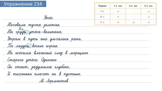 Упражнение 234 на странице 124. Русский язык 4 класс. Часть 1. смотреть онлайн