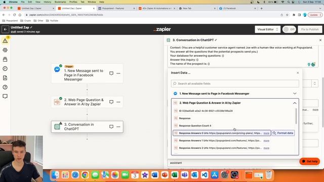 Train Facebook Page Messenger on your website's data with Zapier & ChatGPT