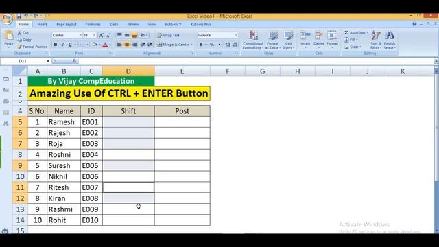 Excel Shortcut : Ctrl + Enter in Excel in Hindi | Use of CTRL + ENTER in Excel | Ctrl + Enter смотреть онлайн