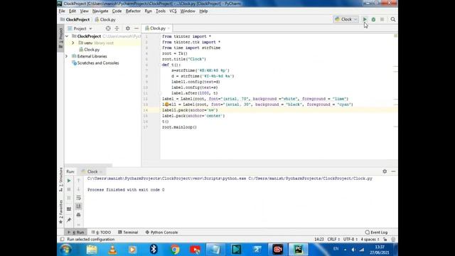 Create Date & Time Clock using Python in Pycharm or Notepad || Tech Naaj || смотреть онлайн