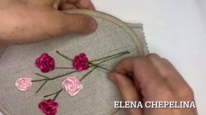 Как просто и быстро вышить розочки узкой атласной лентой своими руками.