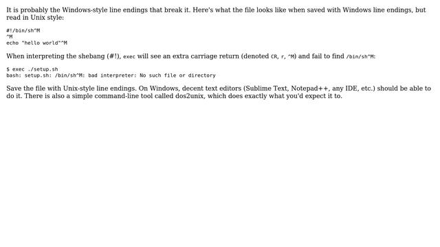 Unix & Linux: Can't run script file in docker, no such file or directory (2 Solutions!!) смотреть онлайн