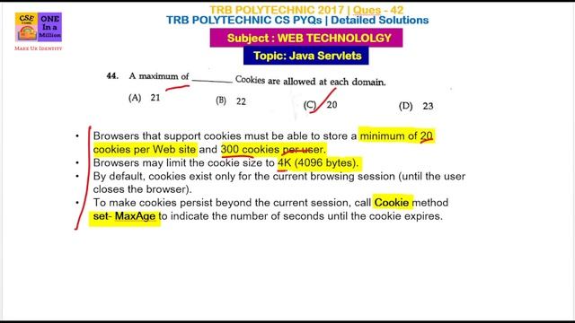 Cookies JAVA SERVLET WEBTECHNOLOGY Tamil / PG TRB Computer Science / TRB Polytechnic CSE / PG TRB C смотреть онлайн