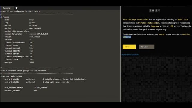 Haproxy LBR Troubleshooting Linux Server KodeKloud Engineer Task смотреть онлайн