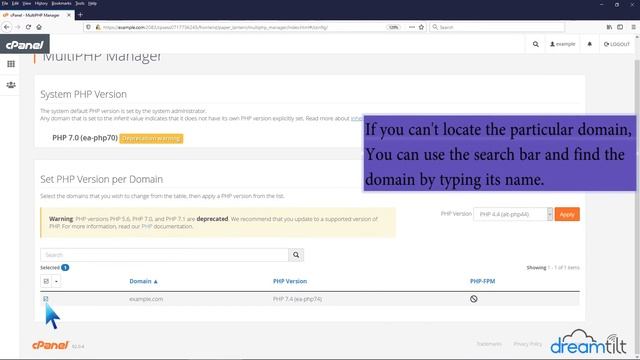 How to Reset the PHP Version to the Default Version, Using cPanel with Dreamtilt Webhosting смотреть онлайн