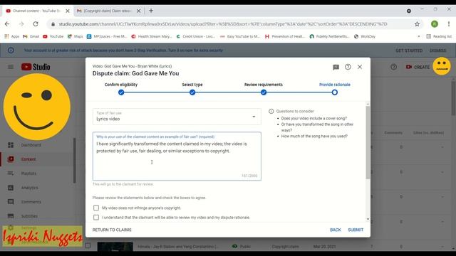How to Remove Copyright Claims on Lyrics Video on YouTube? | Ispriki Nuggets смотреть онлайн