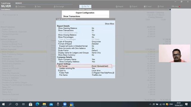 How to Export Trial Balance in Excel in Tally Prime I ट्रायल बैलेंस कैसे बनाते है S 31.2 B 2 смотреть онлайн