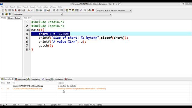 02. C Programming: Data type short, long and int | Khmer Computer Knowledge смотреть онлайн