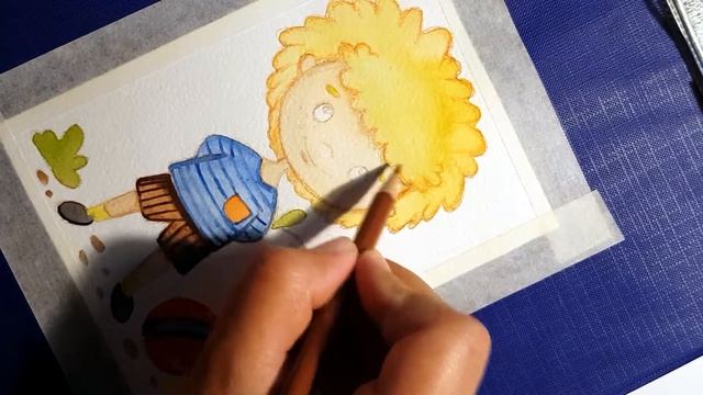 ПРОСТОЙ РИСУНОК АКВАРЕЛЬЮ. АКВАРЕЛЬНЫЙ МАЛЬЧИК. WATERCOLOR BOY. смотреть онлайн