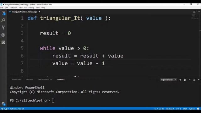 triangular number iterative in python ? смотреть онлайн