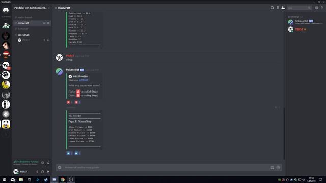 Discord Minecraft Miner botu - PickaxeBot смотреть онлайн