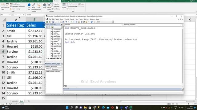 VBA Macro #26 - Remove Duplicate Entries by Macro in Tamil | How to delete duplicate rows in Tamil? смотреть онлайн