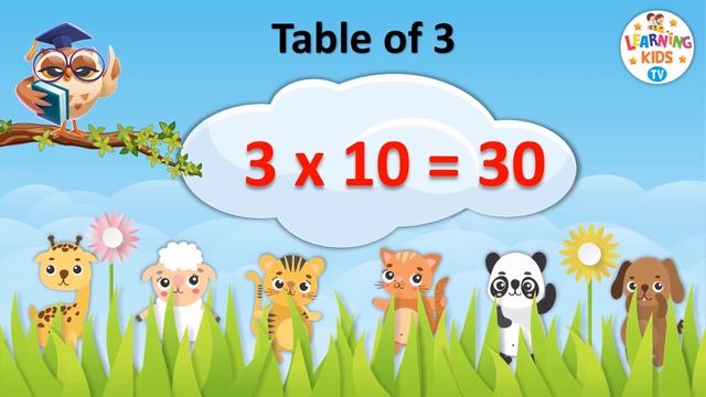 Table of 3 | Multiplication Tables for Kids | 3 ka Pahada | Maths Tables | Learning Kids TV смотреть онлайн