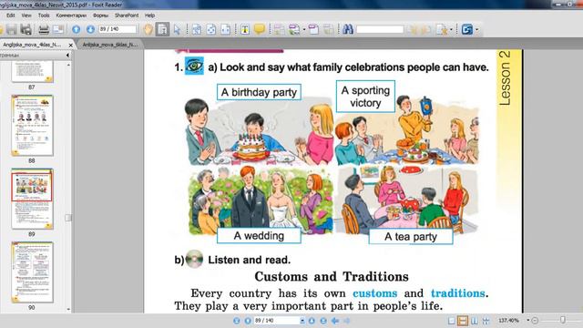 Урок англійської мови 4 клас Звичаї та традиції смотреть онлайн