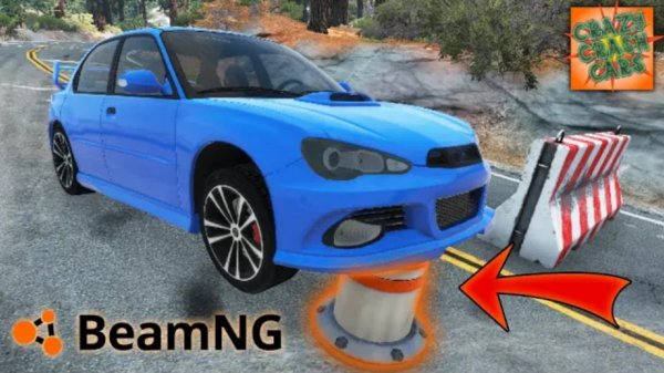 Машина против Столба - BeamNG.Drive - Crazy Crash Car