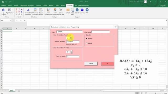 Excel QM V5 Descarga del Instalador y Resolución de un Modelo de Programación Lineal Windows - MAC смотреть онлайн