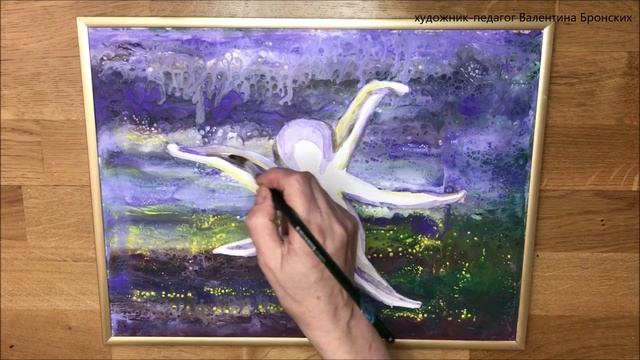 Живопись акриловыми красками | Осьминог | Для начинающих #живопись #акриловаяживопись #флюидарт смотреть онлайн