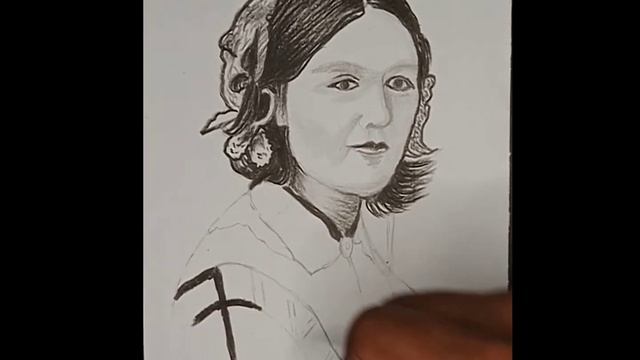 How to draw A Portrait of FLORENCE NIGHTINGALE | Founder of the Modern Nursing | Drawing смотреть онлайн