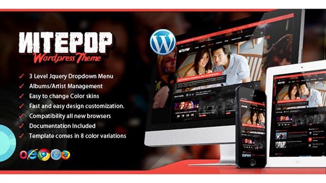Nite Pop - Music Band/Artist WordPress Theme | Themeforest Website Templates and Themes смотреть онлайн