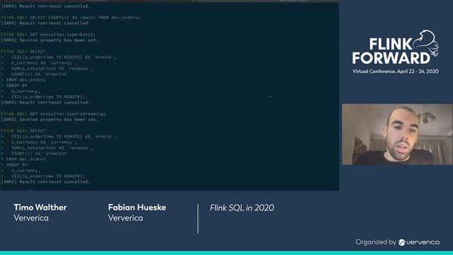 Flink SQL in 2020: Time to show off! - Fabian Hueske & Timo Walther смотреть онлайн
