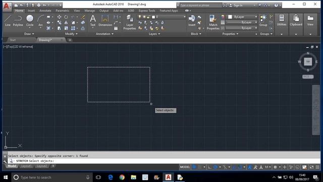 AutoCAD 2018 - 23. Stretch Command смотреть онлайн