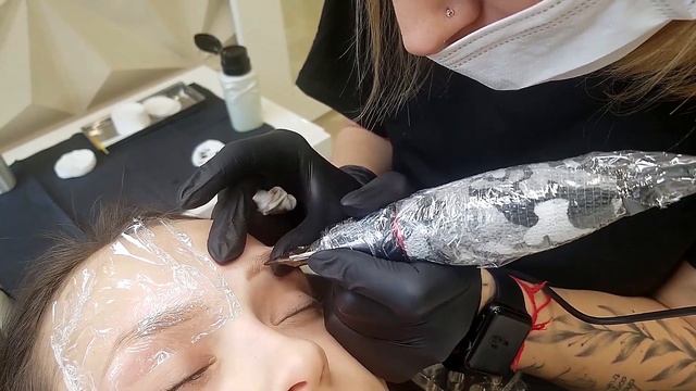 Powder Brows Permanent Makeup Tutorial. Full Procedure by Iryna Tkachuk смотреть онлайн