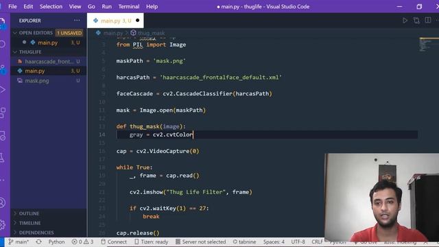 How to build Thug Life Filter using OpenCV & Python || Snapchat Filter || Instagram Filter || Hindi смотреть онлайн