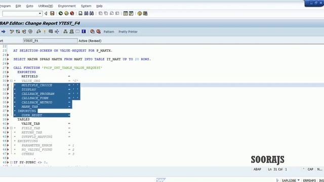 SAP ABAP : F4 Help in Selection Screen 《2019》 смотреть онлайн