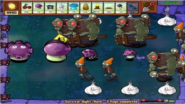 Gloom-shroom + Scaredy-shroom + Fume-shroom vs All Zombies | Plants vs Zombies Hack смотреть онлайн