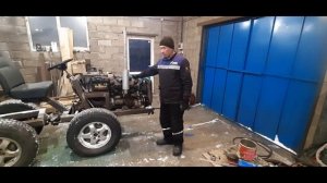 Самодельный минитрактор переломка 4х4 с дизельным двигателем ваз