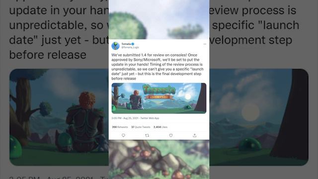 XBox vs Playstation Release Race! Terraria News #short смотреть онлайн