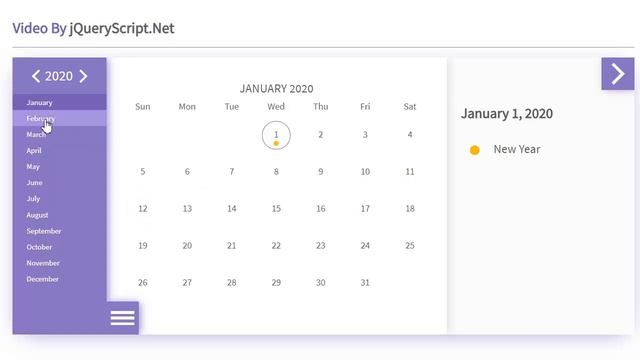 A Flexible Modern Event Calendar In jQuery. смотреть онлайн