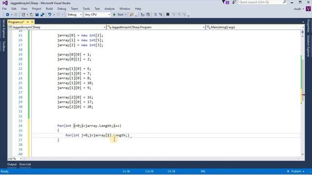 Jagged Array In C# смотреть онлайн