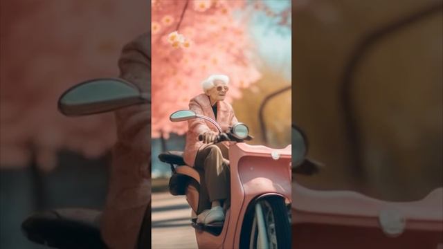 Нейровидео. Нейросеть рисует. Бабушка на мопеде. Необычно. Интересно. Кандинский. Весна.