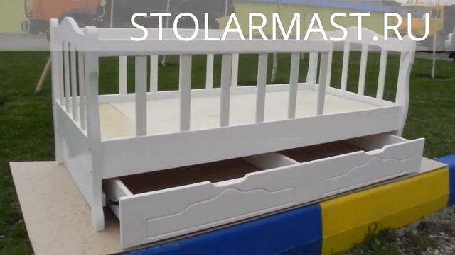 Детская кроватка с двухсторонним ограждением на заказ в STOLARMAST смотреть онлайн