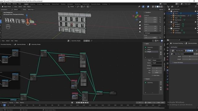Blender3D - Creating a semi-procedural Building with Blender 3.0 Geometry Nodes Fields (TUTORIAL) смотреть онлайн