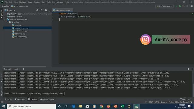 How to take screenshot in python || Python trick ||#python3.9 ||programming смотреть онлайн