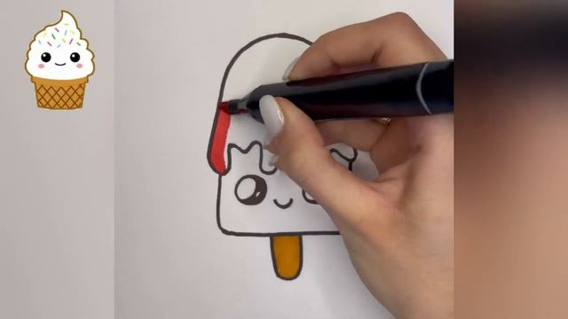 How to Draw Ice Cream / как нарисовать мороженое / 아이스크림을 그리는 방법 / ارسم الآيس كريم смотреть онлайн