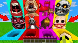 Выбери круглую яму МИСТЕР ХОПС ПОЕЗД ПОЖИРАТЕЛЬ ГАРФИЛД ГОВОРЯЩИЙ БЕН SMILE MAN SCP в майнкрафт !