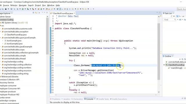Java Exception Interview Question: What is ClassNotFoundException | Handle ClassNotFooundExceptio смотреть онлайн