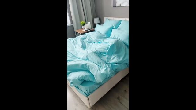 Сатин Страйп 100% Хлопок Бирюза смотреть онлайн