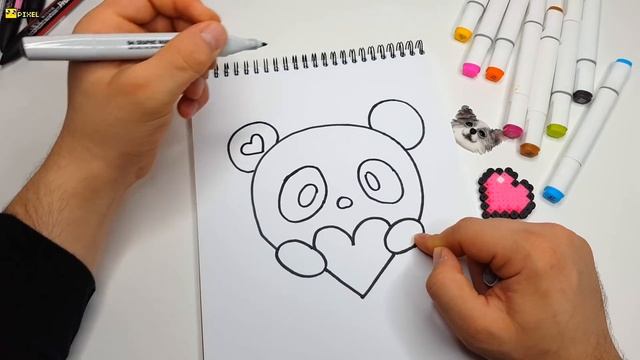 МИЛАЯ ПАНДА ! Идея для ЛД ! HOW TO DRAW A CUTE PANDA ! ПРОСТЫЕ РИСУНКИ ! Как нарисовать sketchbook смотреть онлайн