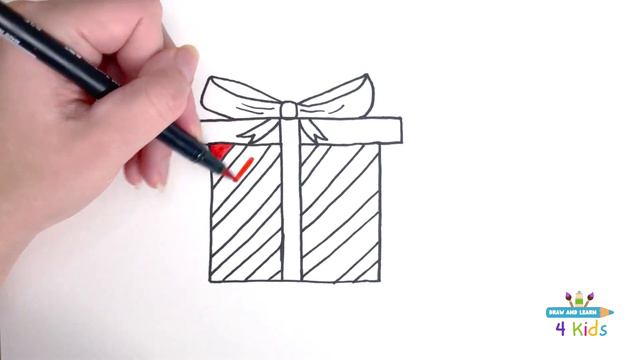 How to Draw a Christmas Present | Draw a Present for Kids | Christmas Drawing Videos for Kids смотреть онлайн